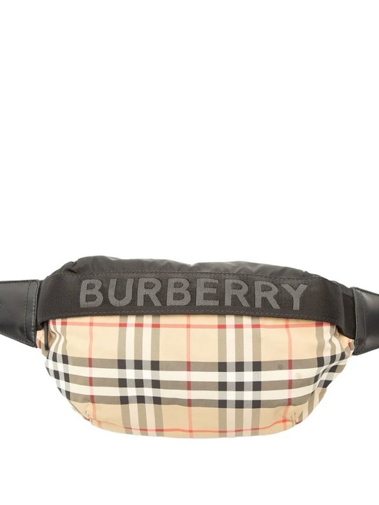 Burberry Handbags - Burberry Classic Nova Check Belt Bag with Black Logo Strap